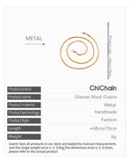 Fashion Reading Glasses Chain for Women Metal Sunglasses Cords Eyeglass Lanyard Hold Straps Eyewear Retainer
