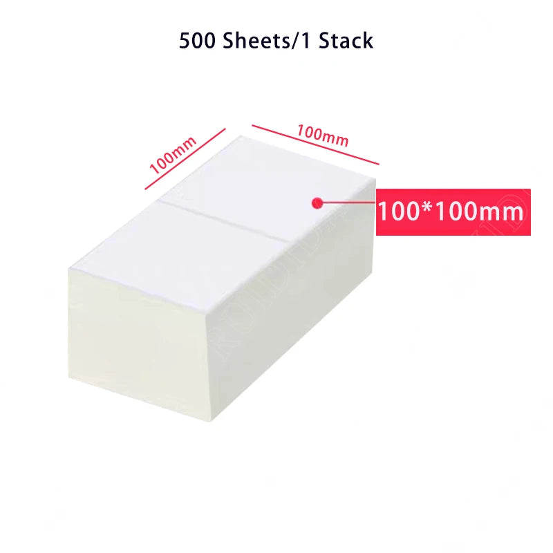 Thermal Paper for Printer Folded Thermal Shipping Label Shipping Barcode Sticker 100x100mm 4x4Inch/100x150mm 4X6Inch/76x130mm