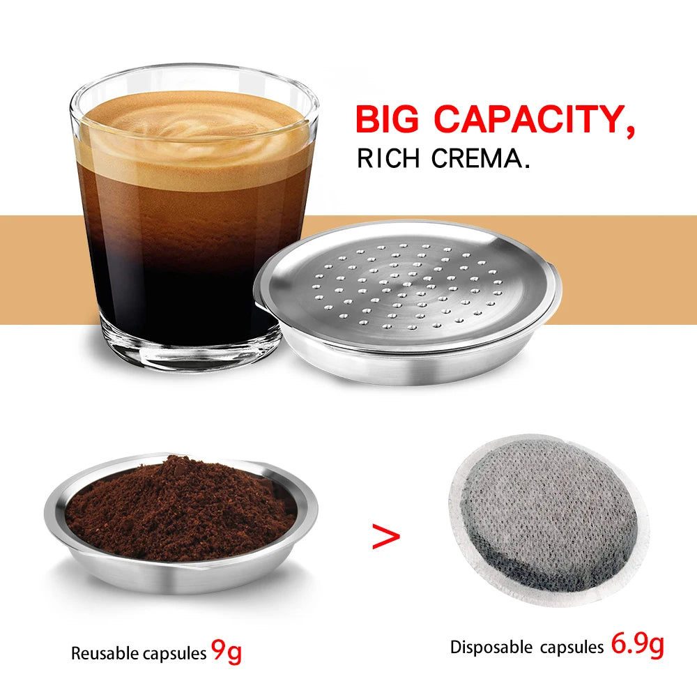 ICafilas for Philips Senseo Machine Stainless Steel Coffee Capsule Caps Reusable Filter Espresso Coffee Maker