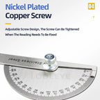 180 Degree Protractor Metal Angle Finder Angle Ruler Woodworking Tools Measuring Ruler Angle Meter Stainless Steel Goniometer