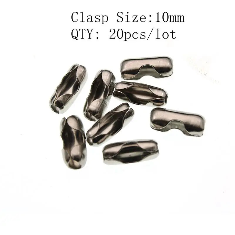 1.5 2.0 2.4 3.2 4 6 8 10mm Stainless Steel Ball Chain Bulk Bead Chain Necklace Connector Clasp For DIY Necklace Jewelry Making