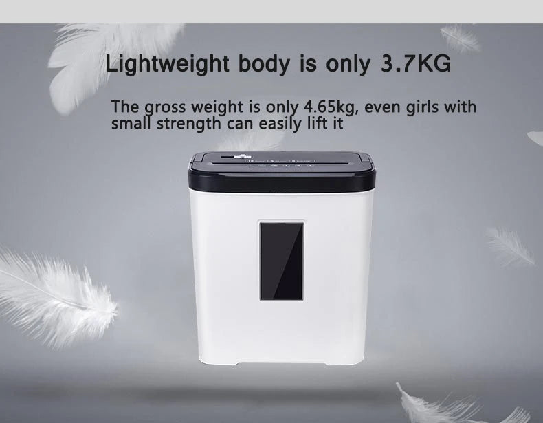 12L Level 4 Confidential Paper Shredder Mini Office Household Granular Paper Document Shredder can continuously shred 5 sheets