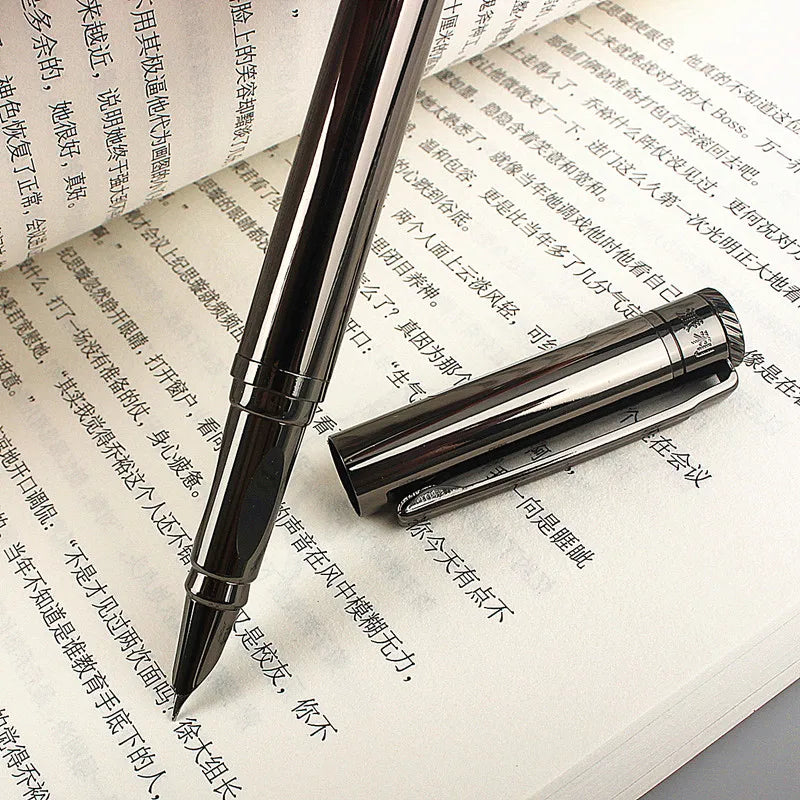 High Quality for Writing Fountain Pen 0.38mm EF Nib Stainless Steel Metal Inking Pen for Writing Signing Pen