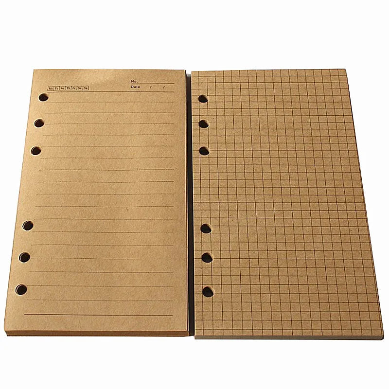 A5 A6 A7 50 Sheet Loose-leaf Colorful Refill Inner Page Line Blank Grid Inner Page Inside Paper Stationery