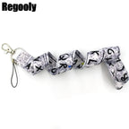 Letters Anime Lanyard Badge Holder ID Card Lanyards Mobile Phone Rope Key Lanyard Neck Straps Keychain Key Ring