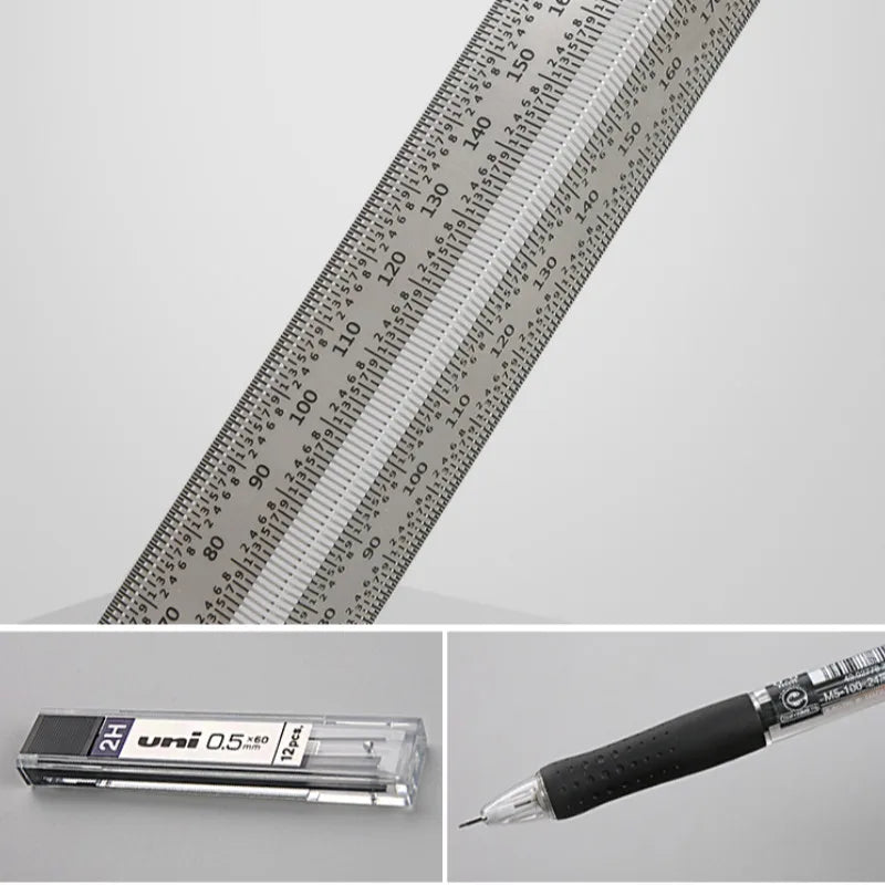 Precision Marking T-Rule, Stainless Steel T Type Hole Ruler Scribing Gauge Marking Measuring Tool Woodwork  200mm/300mm/400mm