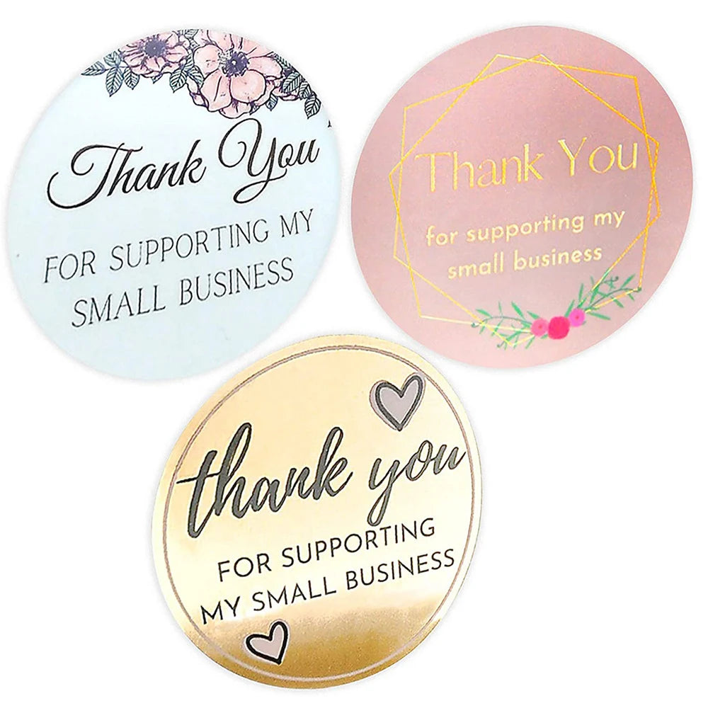 100-500pcs Thank You for My Small Business Stickers Paper Thank You Label Sticker Kraft paper Adhesive Shipping Mail Labels