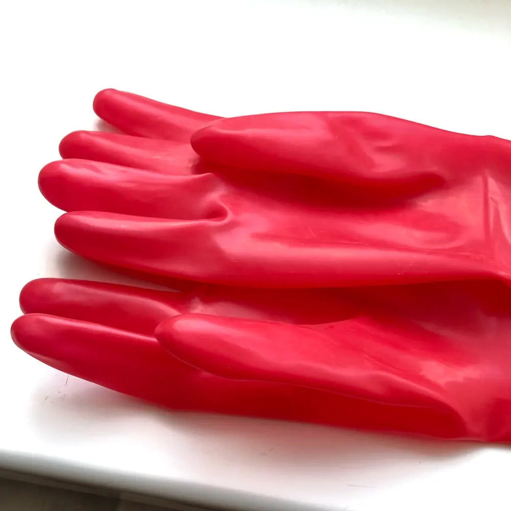 Free shipping !!! Hot Wrist seamless black / red latex opera long latex gloves fetish latex gloves