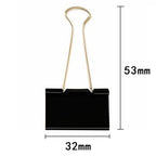 10PCS Metal Paper Clip 19 25 32 41 51mm Foldback Metal Binder Clips Black Grip Clamps Paper Document Office School Stationery