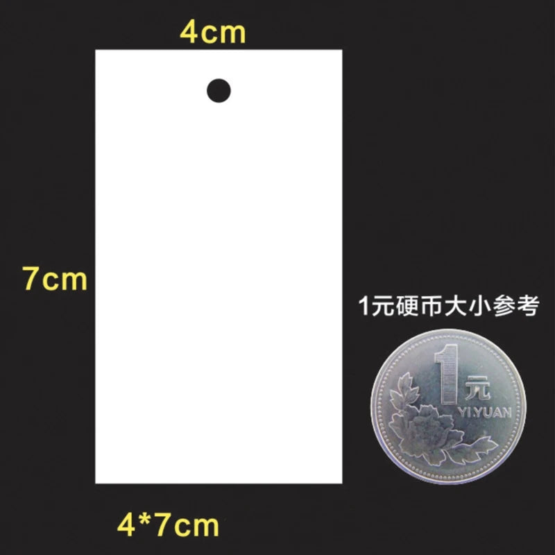 50pcs 5x5/6x9/3x4cm White Blank Paper Marking Blank Price Tags  For Diy Jewelry Display Necklace Cards Hang Favor Label Tag