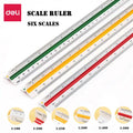 DELI Triangular Scale Ruler Drafting Tool for Architects Engineers and Students, Technical Drawing Ruler Stationery Supplies