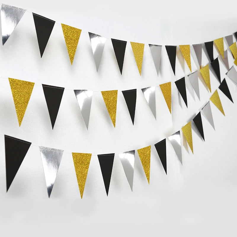 Black Series Gold Blocking Disposable Tableware Party Paper Plates Napkins Cups Straws Birthday Party Wedding New Year Decor