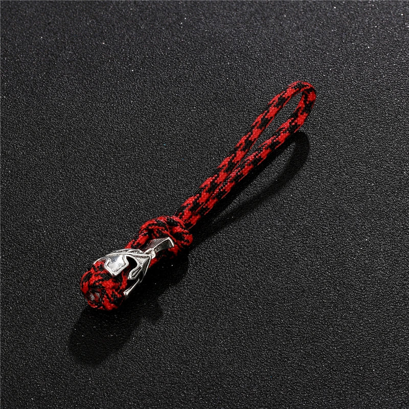 Supretu Men Vikings Lanyard Keychain Spartan Warrior Accessories Woven Rope Knife Car Keyring Handmade Bag Pendant Jewelery Gift
