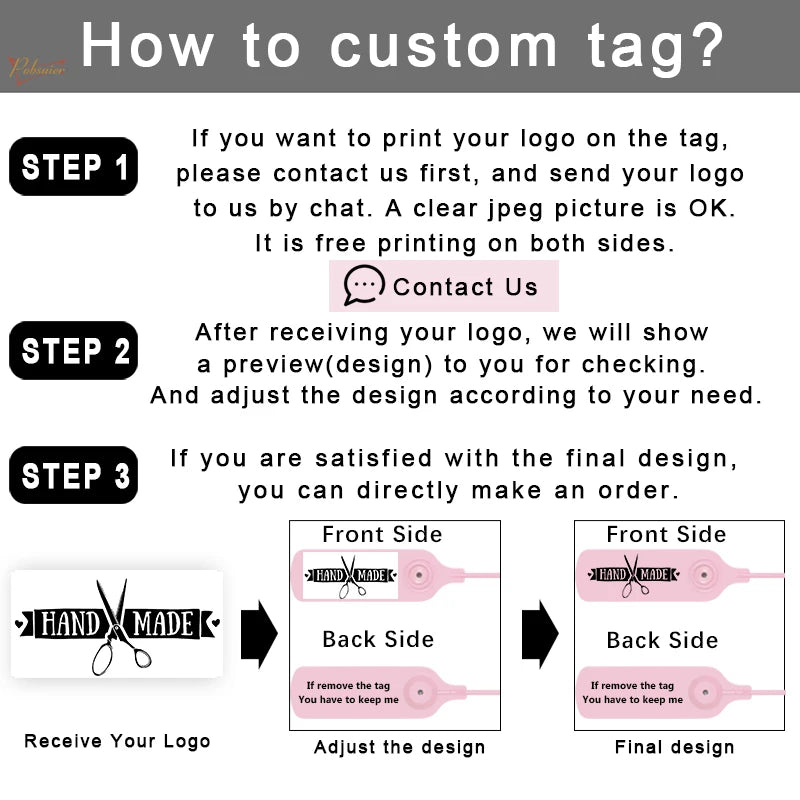 100pcs Custom Palstic Security Seals Personalized Product Logo Brand Label Hang Tag for Clothing Shoe Bag Business 300mm/11.8"