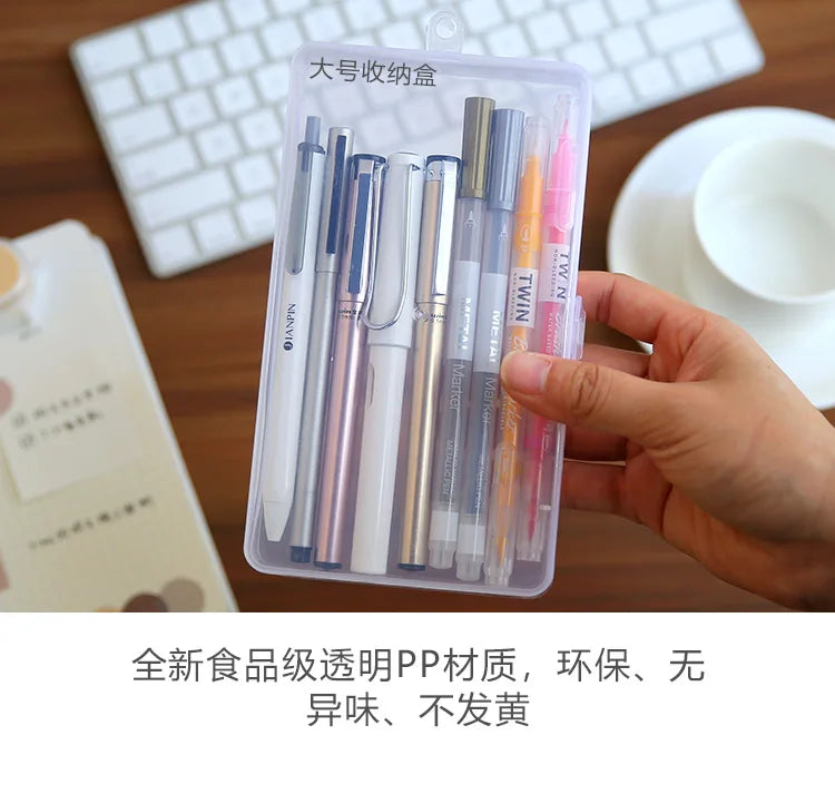 1 PC Stationery Stickers Plastic Storage Box Organizer Container Art Tool Case for Craft Desktop