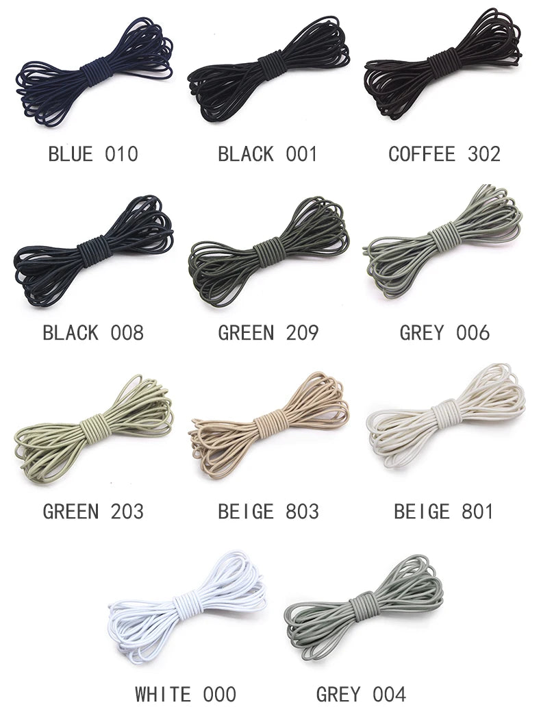 2.5mm Elastic Rope Elastic Band Shock Cord Bungee Rubber Band Stretch Thread for Garment Accessory Craft Handmade DIY