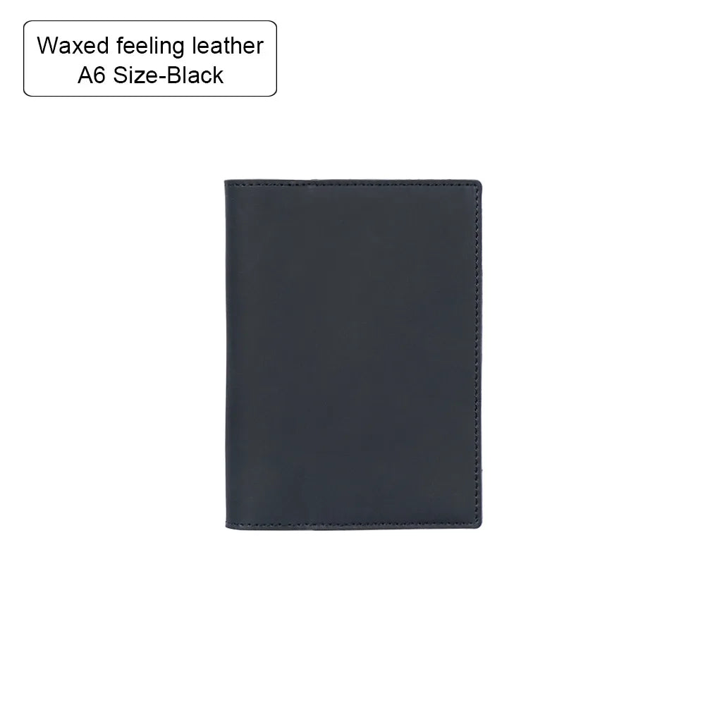 100% Genuine Leather Cover A5A6B6 Sketchbook Planner with Grid Blank Insert Retro Notebooks and Journals Diary Cover Stationery