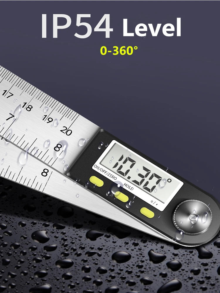 0-200/300mm Digital Angle Finder Meter 0-360 Degree Stainless Steel LCD Protractor Goniometer Ruler