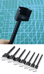 QJH Half-Round Leather Cutter Punch Strap End Punch Tool for DIY Crafting Handwork Strap Belt, Wallet and Bag (15 - 45 mm)