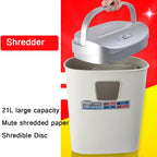 21L Small Portable Shredder Office Home Multifunctional 4 Level Confidential Paper Document Disc Grinder Crusher Destroyer 1pc