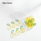 MINKYS Kawaii 10pcs/lot Strawberry Lemon Carrot Metal Paper Clip Christmas Song Decorative Bookmark Binder Clips Stationery