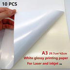 10/50pcs Waterproof sticker paper A4 Laser Inkjet Printer Paper White Glossy Transparent  Self Adhesive Sticker Label Copy Paper