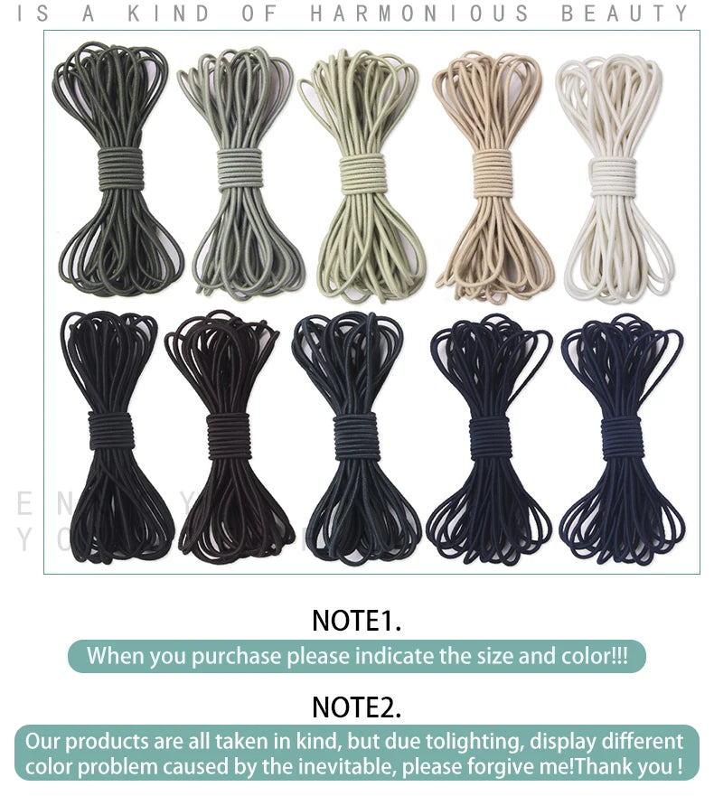 2.5mm Elastic Rope Elastic Band Shock Cord Bungee Rubber Band Stretch Thread for Garment Accessory Craft Handmade DIY