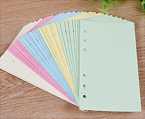 A5 A6 A7 50 Sheet Loose-leaf Colorful Refill Inner Page Line Blank Grid Inner Page Inside Paper Stationery