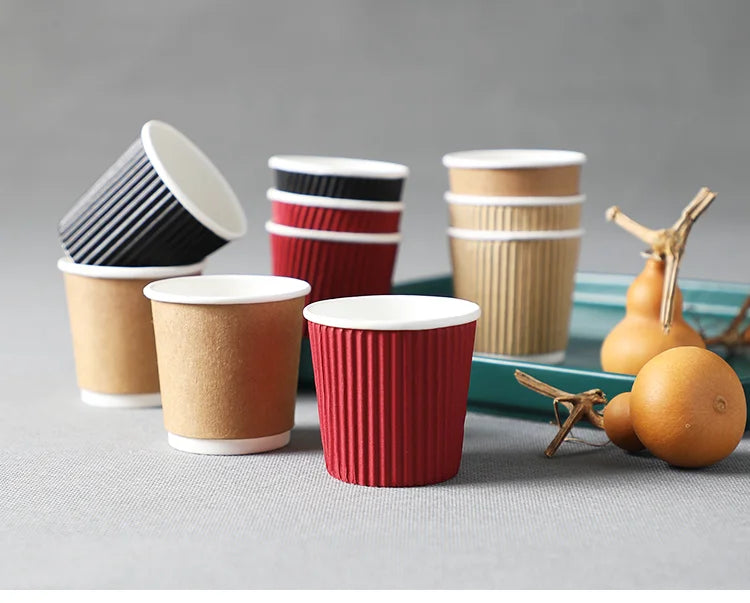 100pcs/pack 4oz Paper Cup Disposable Kraft Coffee Cup Hot Drinking Party Supplies