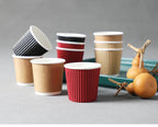 100pcs/pack 4oz Paper Cup Disposable Kraft Coffee Cup Hot Drinking Party Supplies