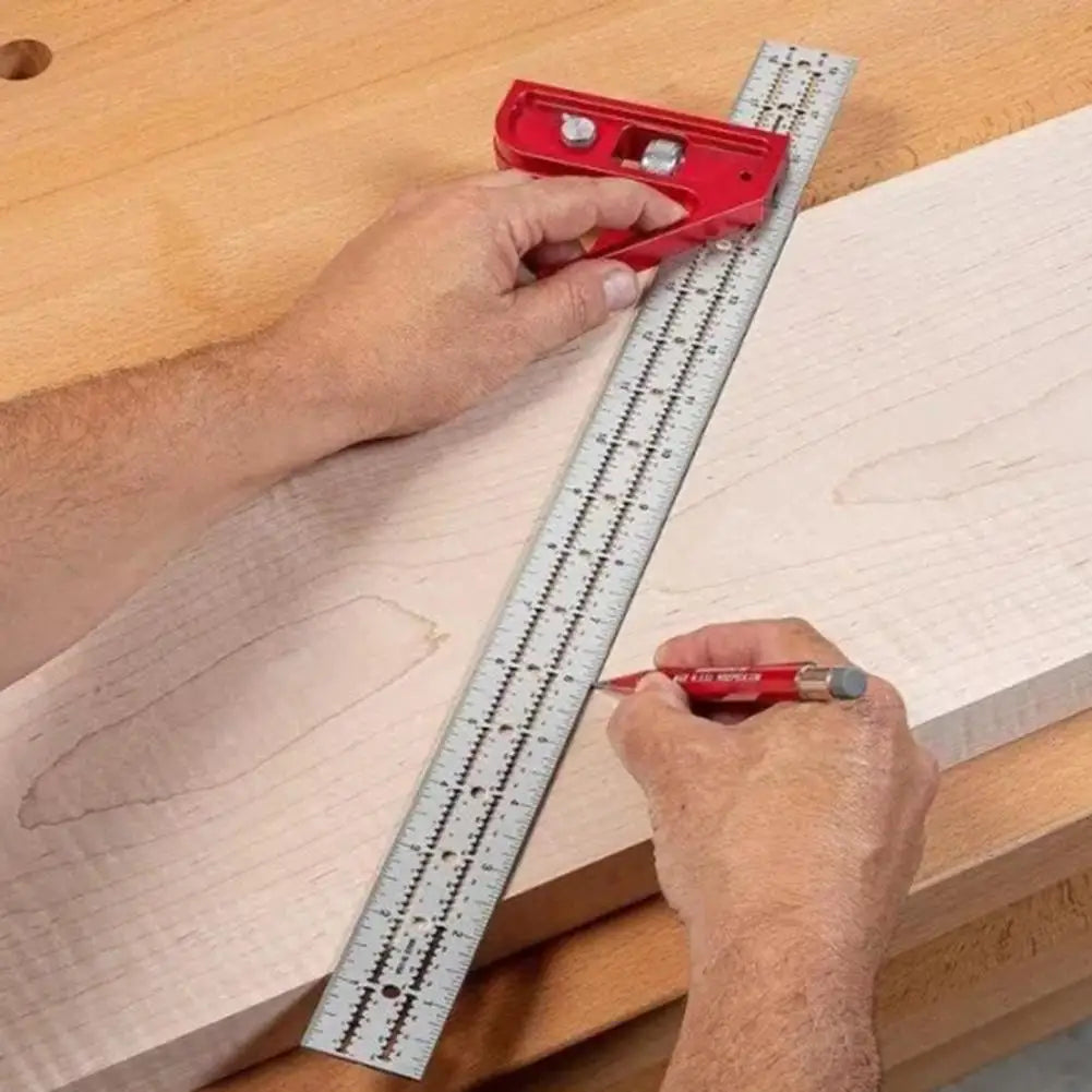 T-type Hole Ruler Professional Combination Square Angle Ruler Adjustable Protractor Right Angle Ruler Carpenter Measuring Tools