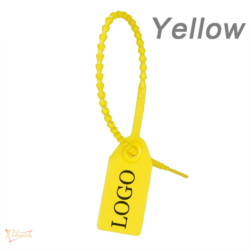 100 Custom Print Hang Tags Beaded Plastic Cable Zip Ties Garment Clothing Shoe Bag Security Brand Logo Tag Label Seal 250mm/9.8"