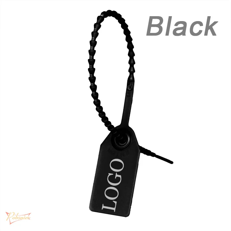 100 Custom Print Hang Tags Beaded Plastic Cable Zip Ties Garment Clothing Shoe Bag Security Brand Logo Tag Label Seal 250mm/9.8"