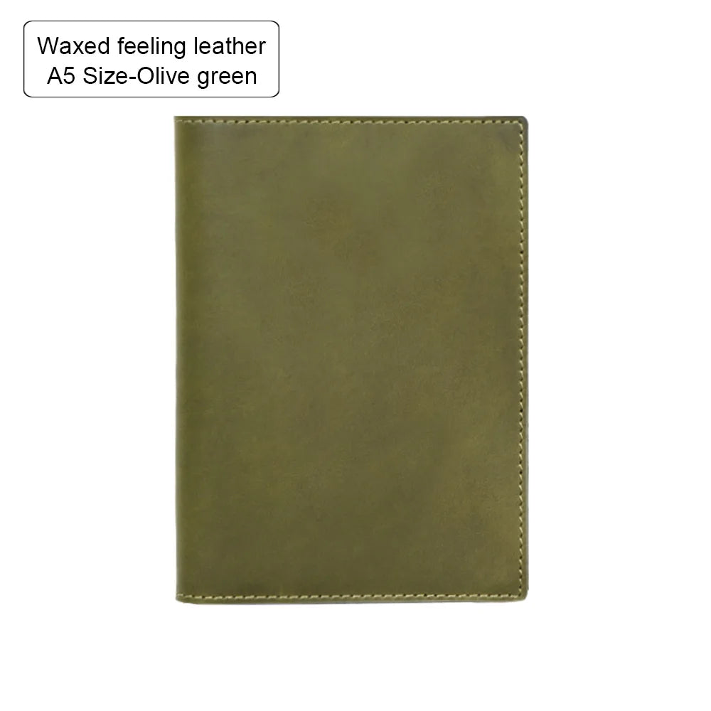 100% Genuine Leather Cover A5A6B6 Sketchbook Planner with Grid Blank Insert Retro Notebooks and Journals Diary Cover Stationery
