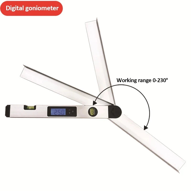 0-230 Degree Digital Protractor 400mm 16inch Range Finder Digital Angle Finder Level Digital Spirit Level Angle Finder Meter