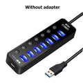 USB HUB 3.0 4 7 Port Smart Phone Charger Multi For Ipad MacBook Pro Computer PC Notebook Laptop Accessories With Power Adapter