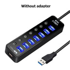 USB HUB 3.0 4 7 Port Smart Phone Charger Multi For Ipad MacBook Pro Computer PC Notebook Laptop Accessories With Power Adapter