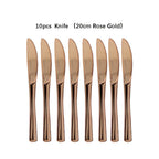 Rose Gold Disposable Knife Fork Spoon Cutlery Set Disposable Tableware Birthday Party Decorations Wedding Baby Shower Supplies