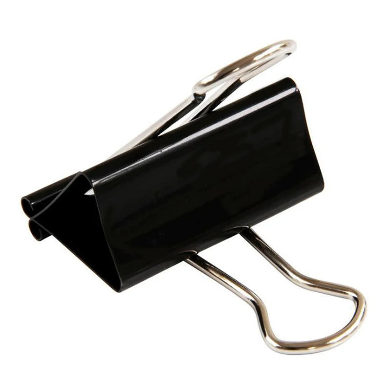 10PCS Metal Paper Clip 19 25 32 41 51mm Foldback Metal Binder Clips Black Grip Clamps Paper Document Office School Stationery