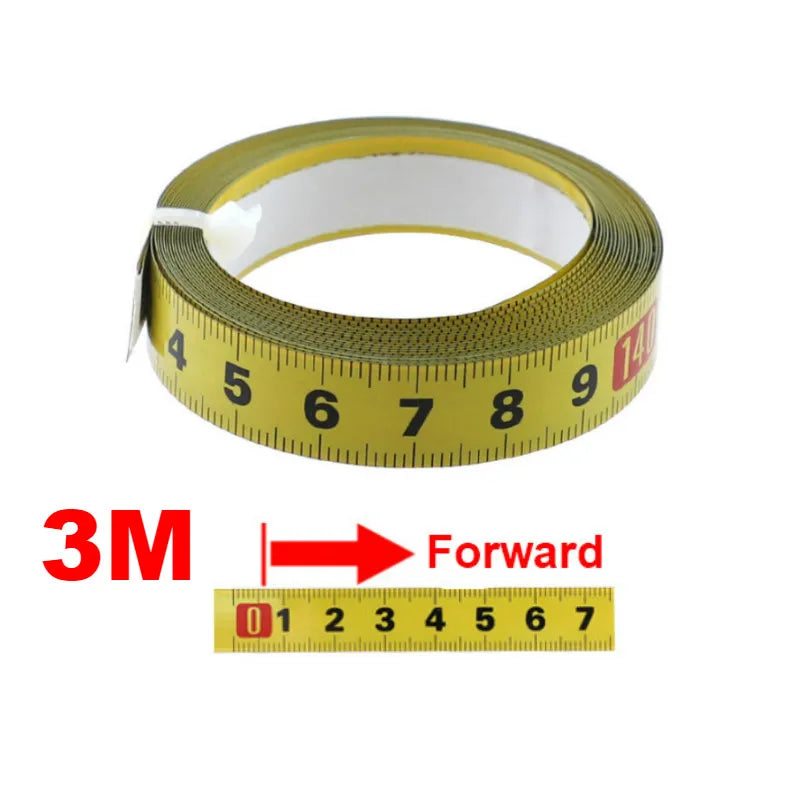 Metric Steel  Miter Track Tape Measure 0.5'' Self Adhesive Scale Ruler Tape 1-5M For Router Table Saw T-Track Woodworking Tools