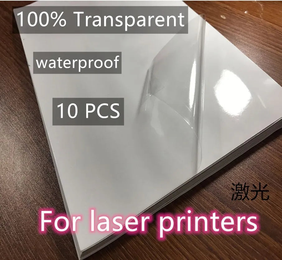 10/50pcs Waterproof sticker paper A4 Laser Inkjet Printer Paper White Glossy Transparent  Self Adhesive Sticker Label Copy Paper