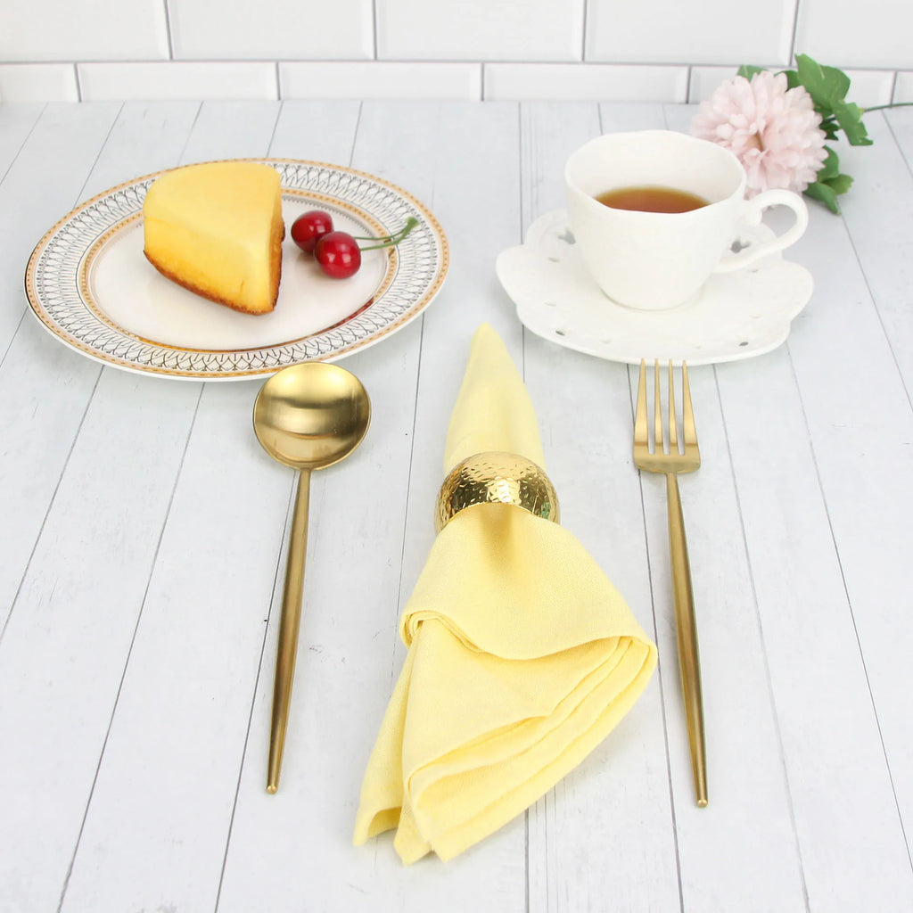 Set of 12 PCS 40x40cm Cotton Linen Blended Cloth Napkins Placemats Soft Dining Table Tea Towels For Home & Events Use
