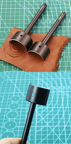 QJH Half-Round Leather Cutter Punch Strap End Punch Tool for DIY Crafting Handwork Strap Belt, Wallet and Bag (15 - 45 mm)