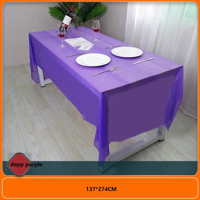 1pc 137*274cm Birthday Party Blue Pink Plastic Table Cover Girl Shower Party Supplies Disposable Table Cloth Wedding Decorations