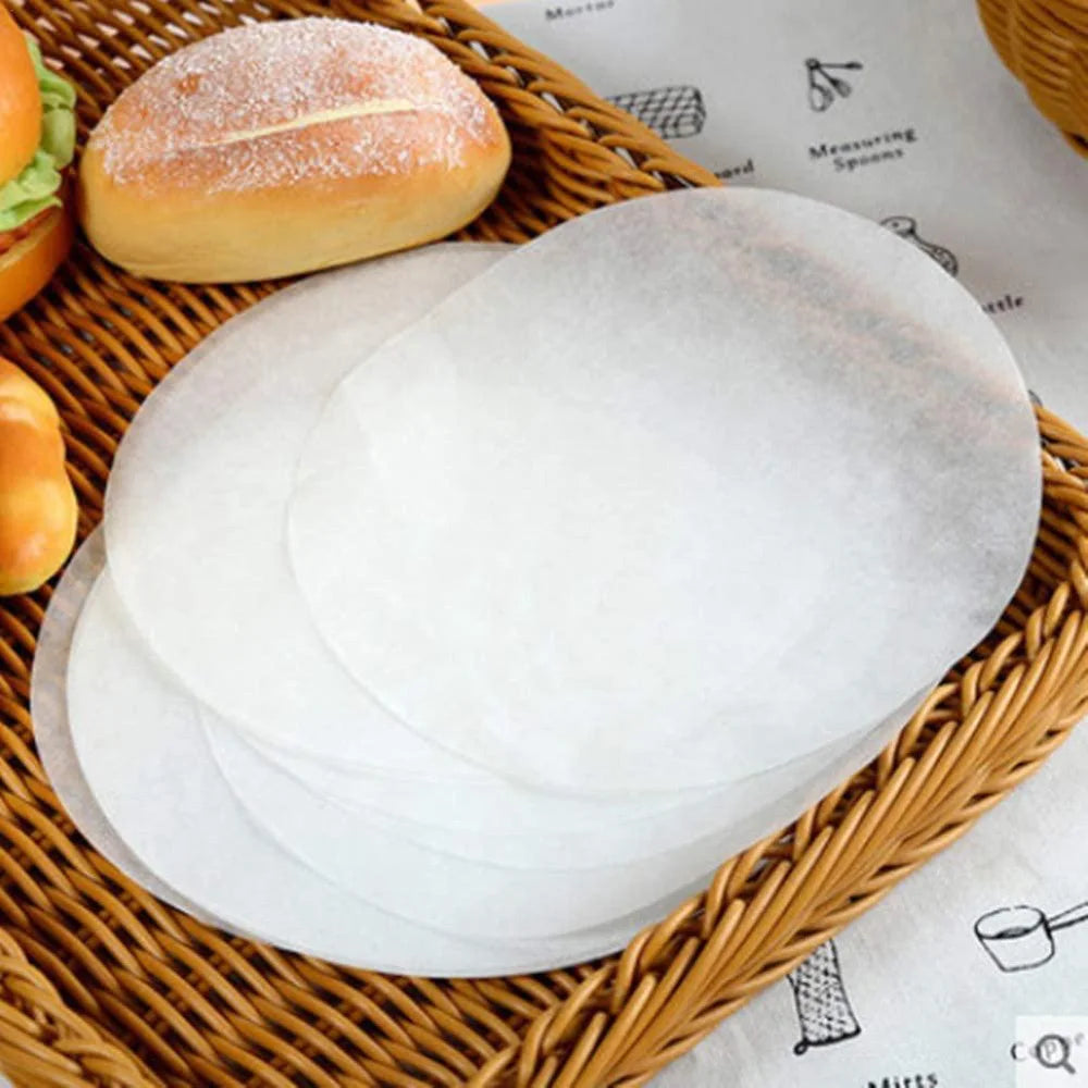 100Pcs Round Baking Sheet 15cm/20cm/23cm Parchment Paper Rounds Dual-Sided Wax Parchment Circles Barbecue Cookie Cooking Tool