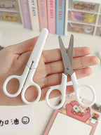 Mini White Scissor INS Style Portable Stainless Steel Blade Cutter for Paper Home Handwork Stationery Office School Gift F676