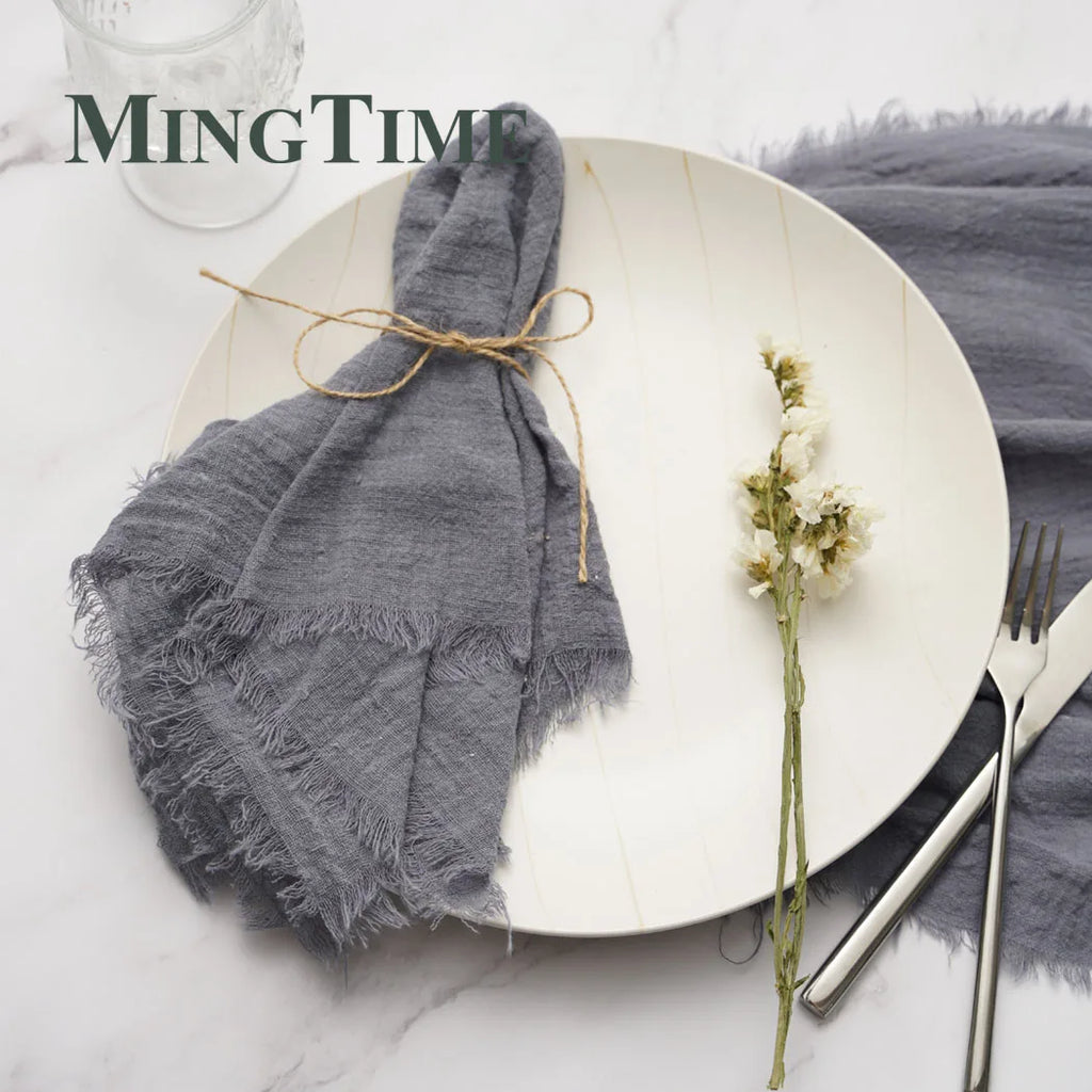 Napkin Cotton Cloth 41*41cm Rustic Gauze Hanky Tea Towel Dining Place Mats Wedding Supplies Linen Home Table Decor