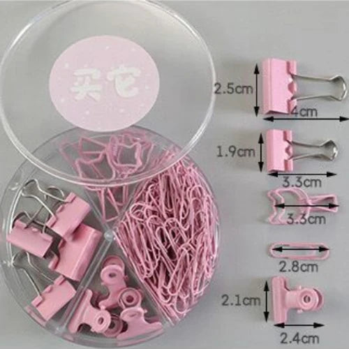 80Pcs/lot Color Binder Clips Set Mint Green Pink blue Multi Paper Clips Kawaii Stationery Office Accessories School Supplies