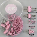 80Pcs/lot Color Binder Clips Set Mint Green Pink blue Multi Paper Clips Kawaii Stationery Office Accessories School Supplies