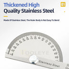180 Degree Protractor Metal Angle Finder Angle Ruler Woodworking Tools Measuring Ruler Angle Meter Stainless Steel Goniometer